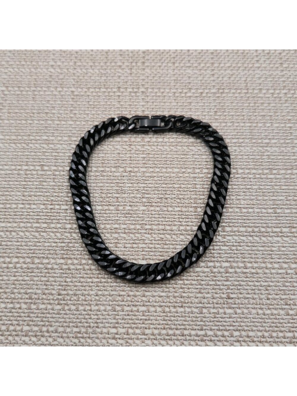 9 Inch Blacked Out Stainless Steel Double Link Cuban Men's Bracelet A7968